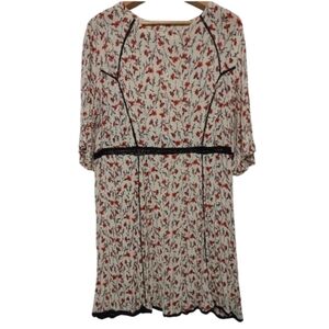 ASOS Curve Cream and Red Poppy Floral Cottagecore Prairie Dress size 20